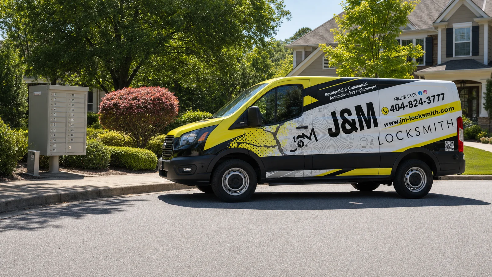 J&M Locksmith Brookhaven locksmith technician at work in Atlanta, GA