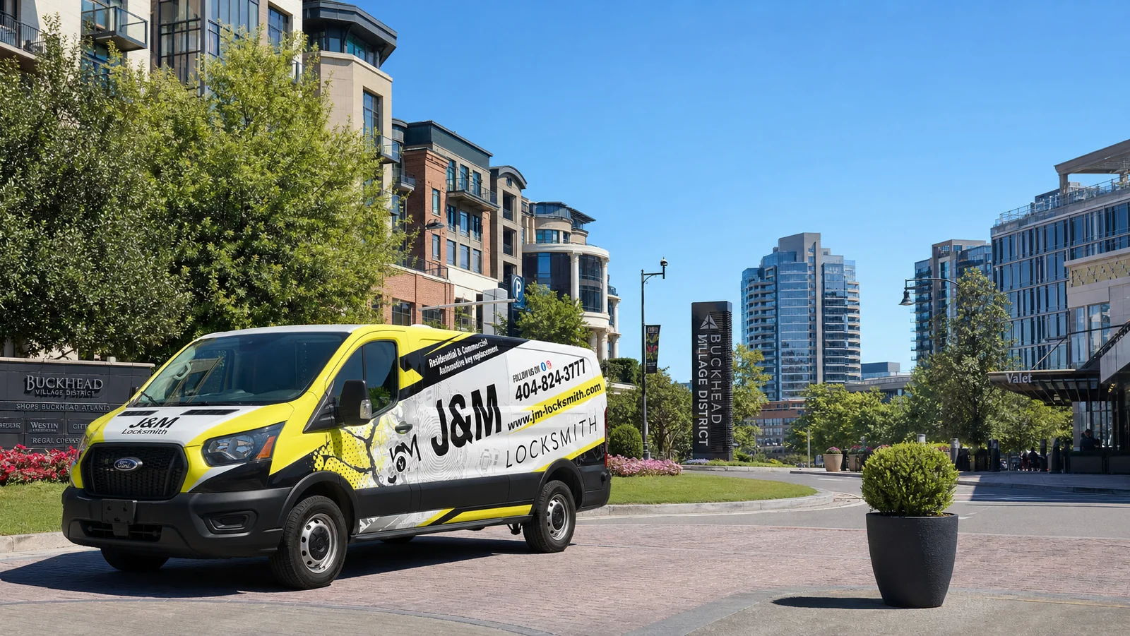 J&M Locksmith Buckhead locksmith technician at work in Atlanta, GA