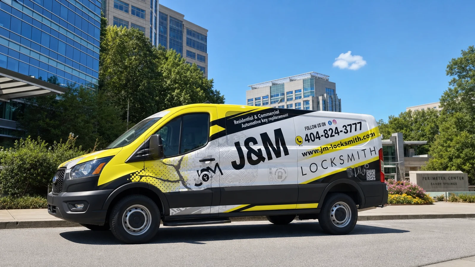 J&M Locksmith Sandy Springs locksmith technician at work in Atlanta, GA