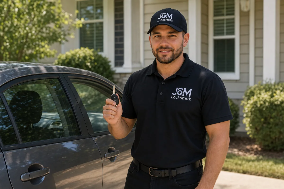 Photo: J&M locksmith van at an automotive job in Atlanta