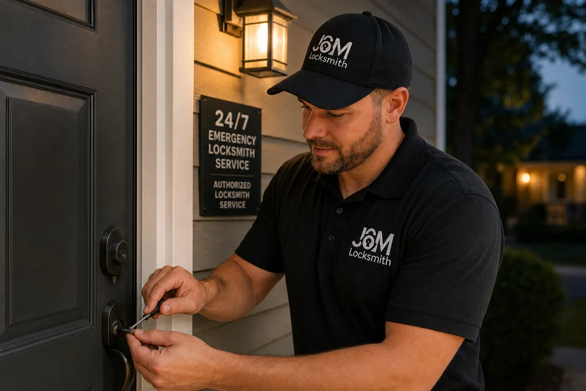 Photo: J&M locksmith van responding to an after-hours call in Atlanta