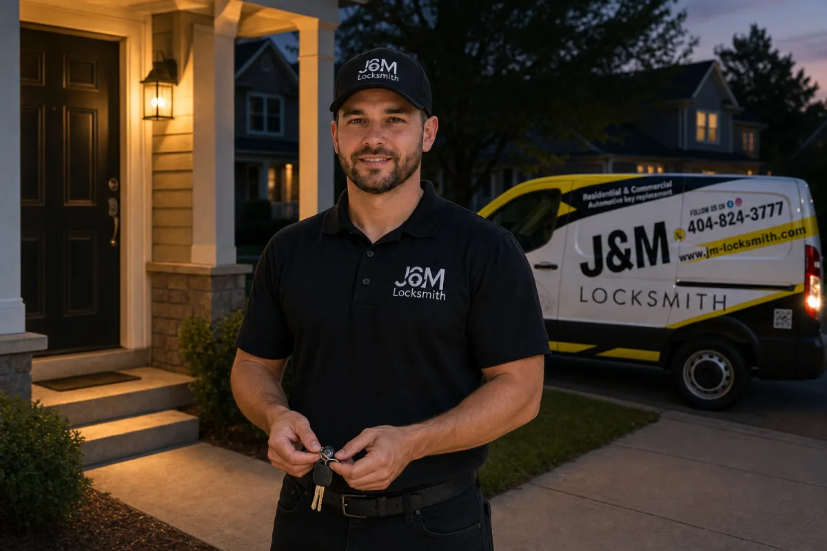 Photo: J&M locksmith van at a late-night call