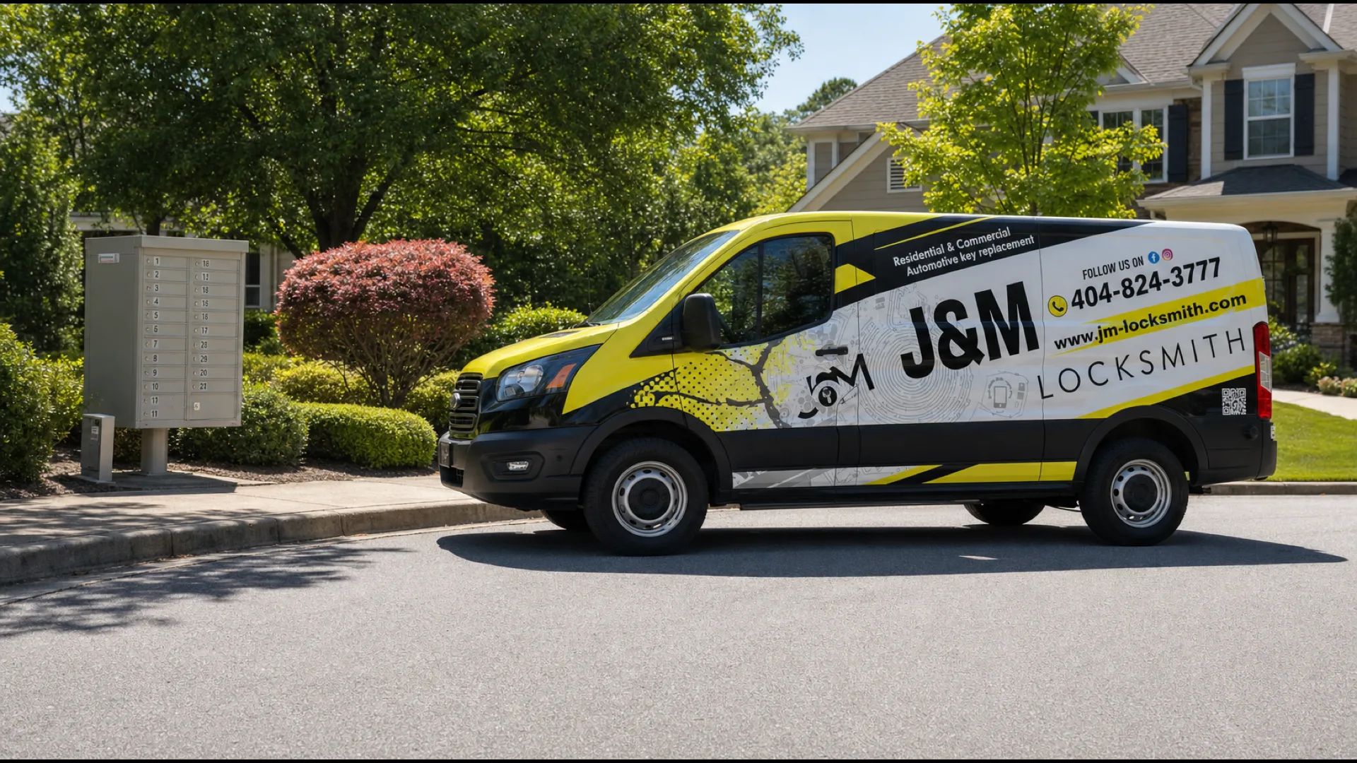 Photo: J&M technician servicing a mailbox lock