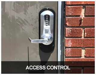 keypad lock on a commercial door