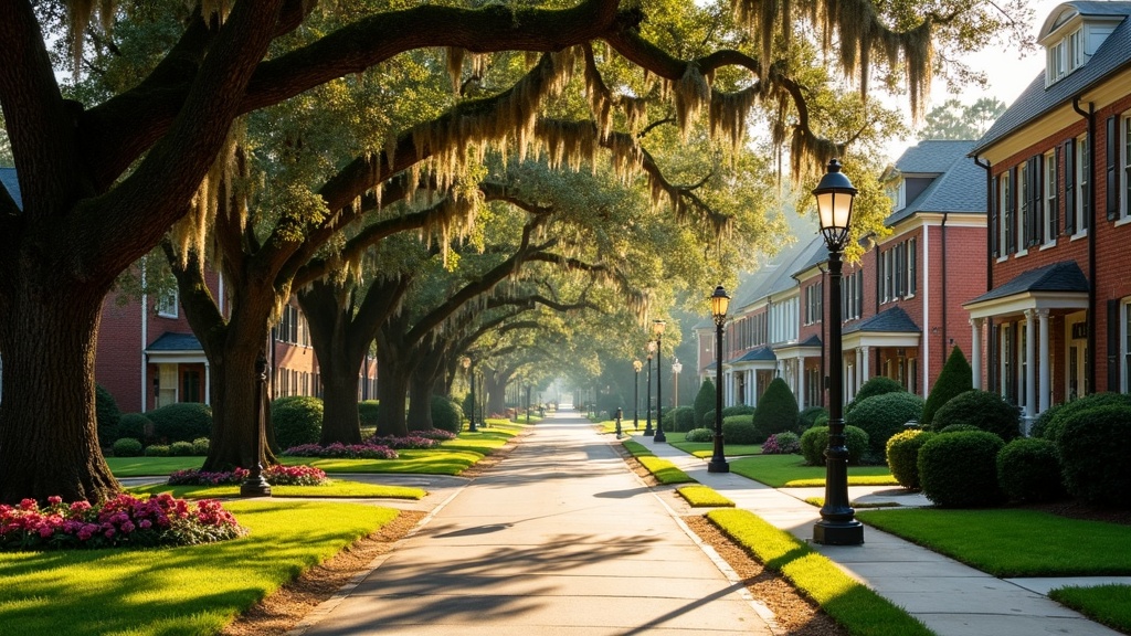 Tree-lined residential street in Atlanta Georgia suburb